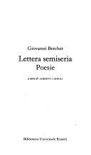 Copertina  Lettera semiseria ; Poesie